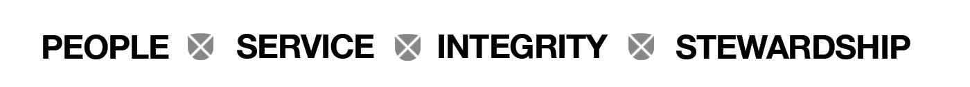 People · Service · Integrity · Stewardship
